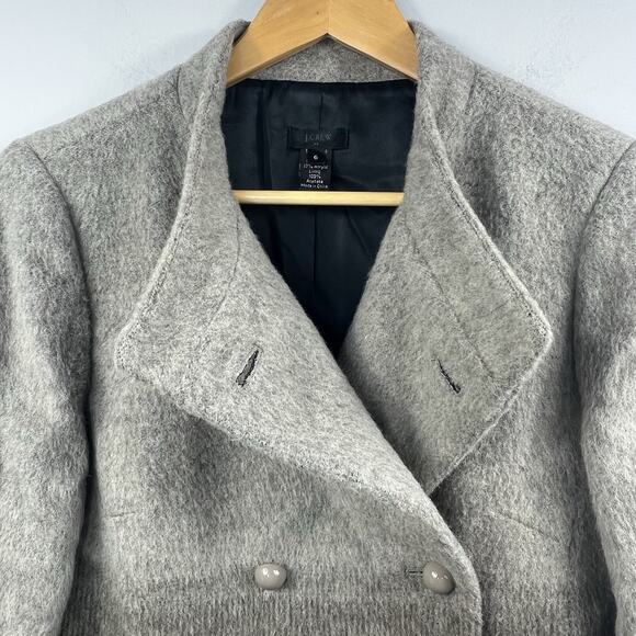J. Crew Gray Brown Ombre Double-Breasted Coat Size 6 Wool Blend - Picture 10 of 15